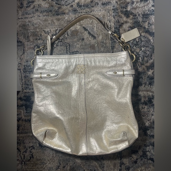Coach Handbags - ❤️‍🔥BOGO FREE Authentic Coach Elevated Collette Gold Metallic Leather Bag Tote